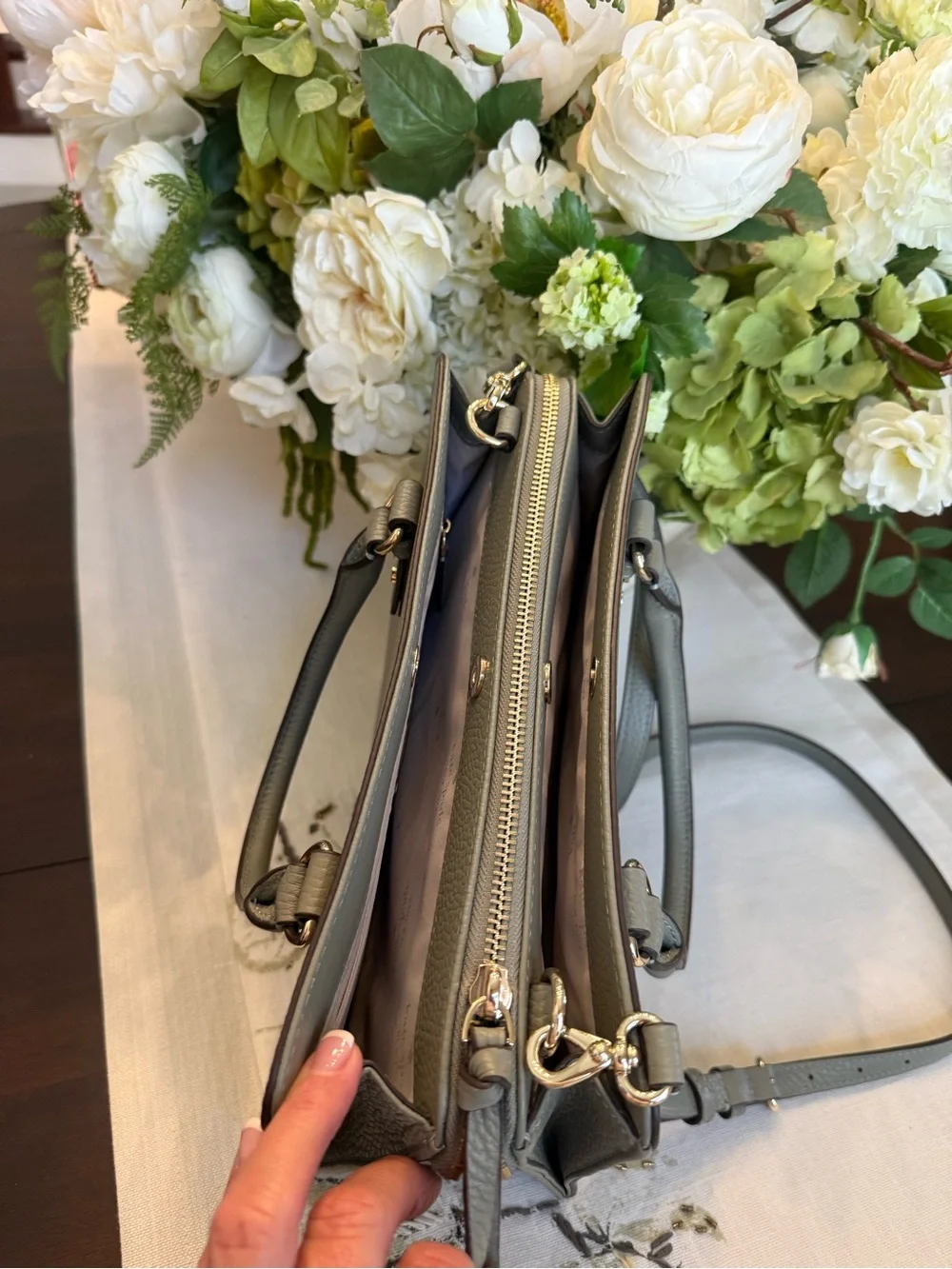 kate spade Green Pebbled Leather Top-Handle Satchel